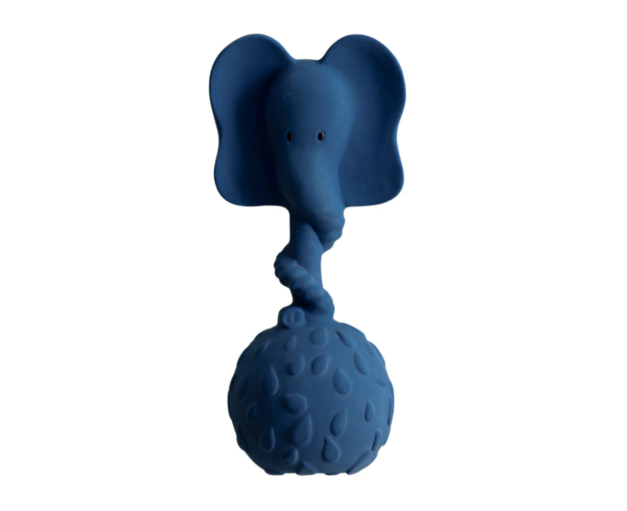 Natruba Elephant 13cm Rubber Rattle Teether Baby/Infant 0m+ Sensory Toy Blue