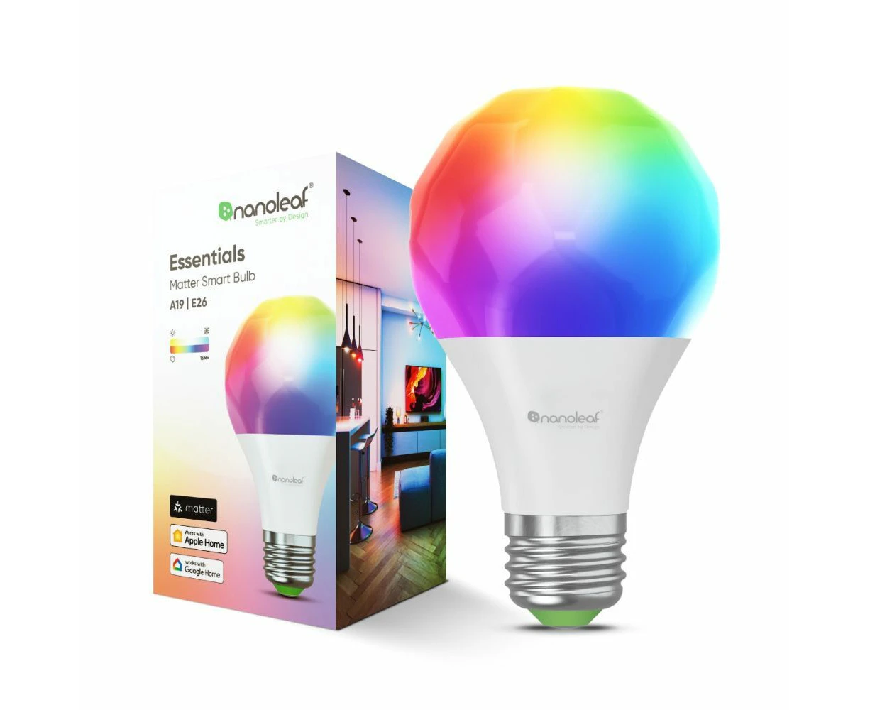 Nanoleaf Essentials Matter Smart Bulb E27/A19 Colour Changing LED Dimmable Light