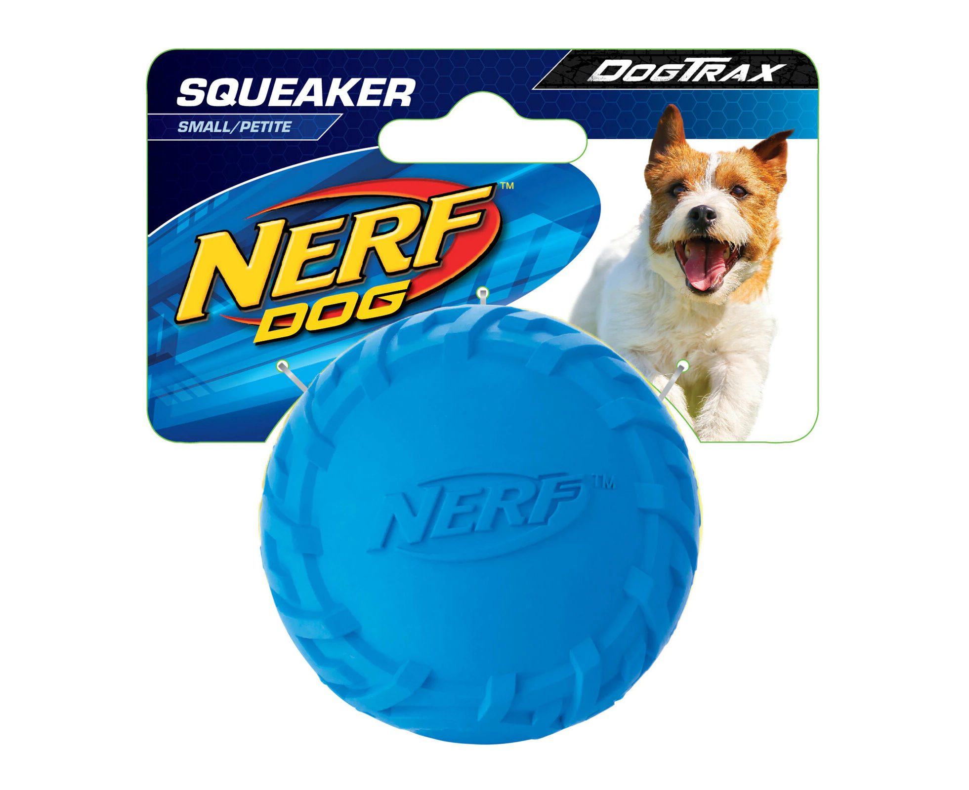 Nerf Dog 2.5" Small Tire Squeak Ball Interactive Rubber Textured Small Dog Toy