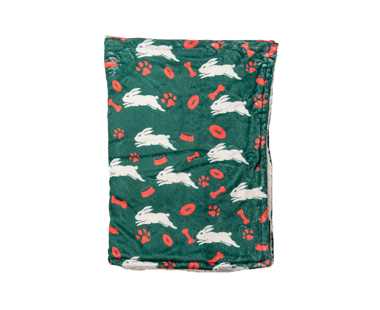 The Stubby Club South Sydney Rabbitohs NRL Themed Durable Dog/Cat Pet Blanket