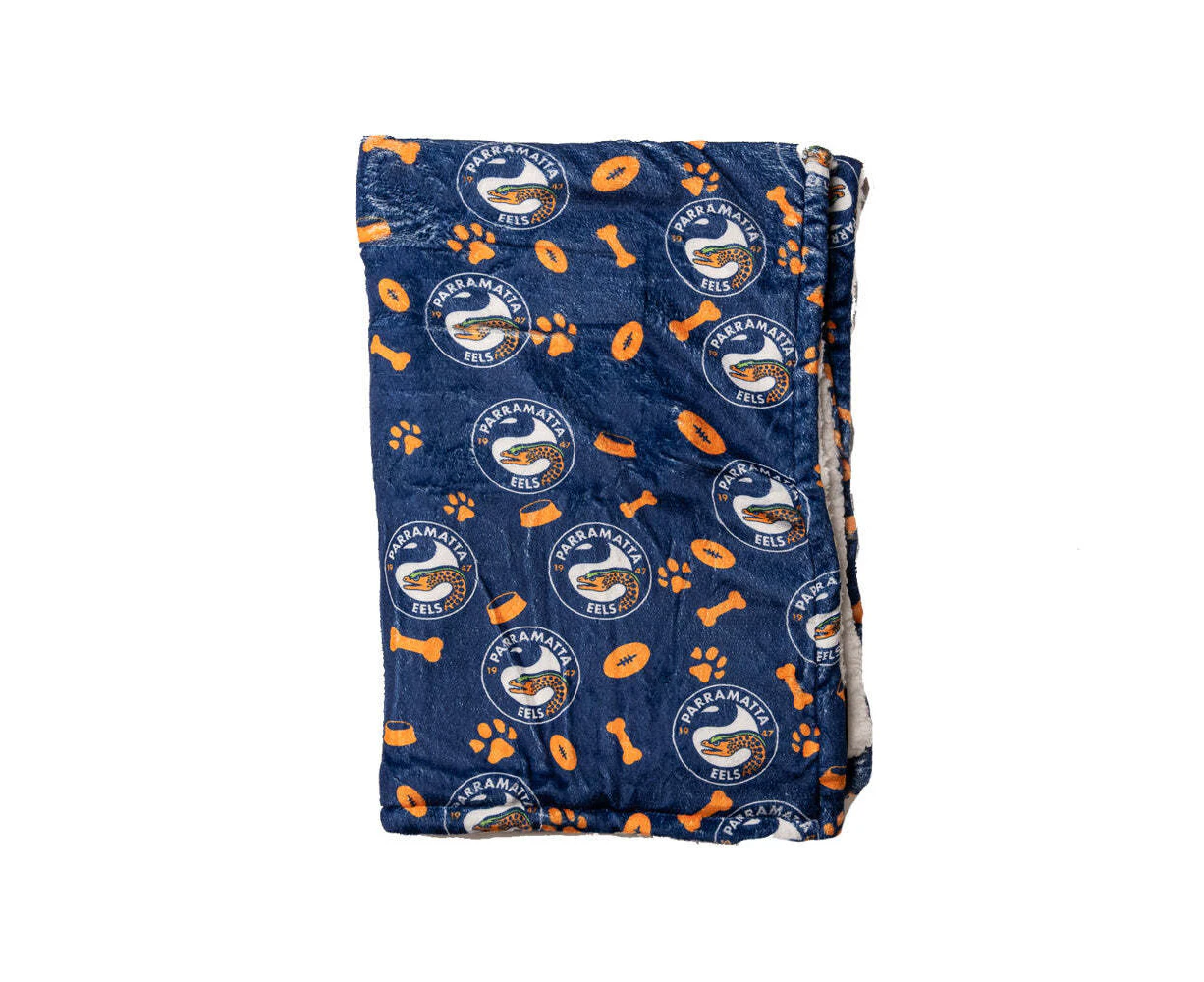 The Stubby Club Parramatta Eels NRL Themed Durable Dog/Cat Pet Bed Blanket