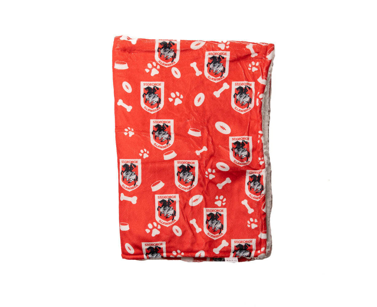 The Stubby Club St. George Illawarra Dragons NRL Themed Durable Dog/Cat Blanket