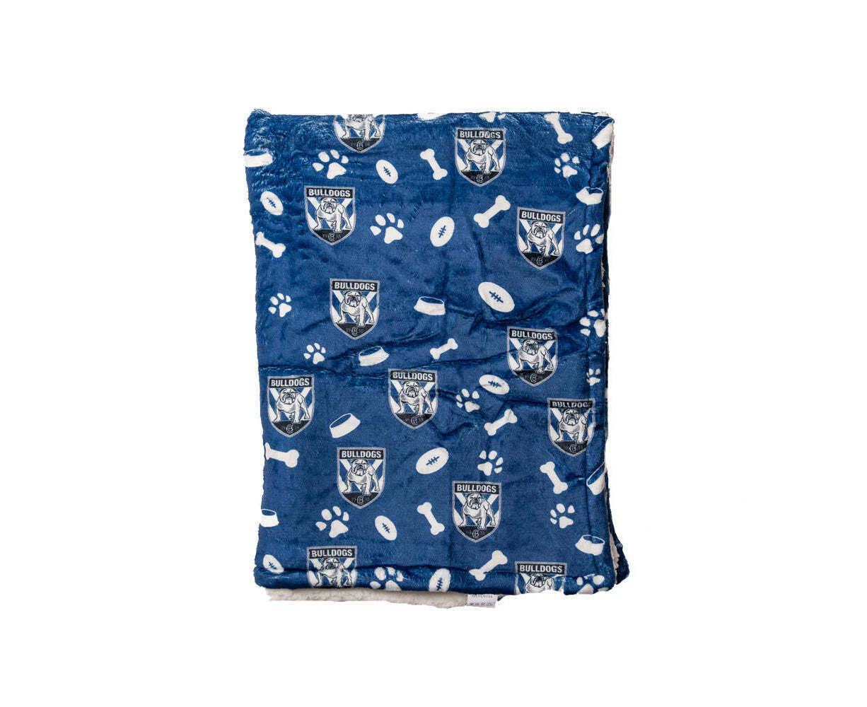 The Stubby Club Canterbury Bulldogs NRL Themed Durable Dog/Cat Pet Bed Blanket