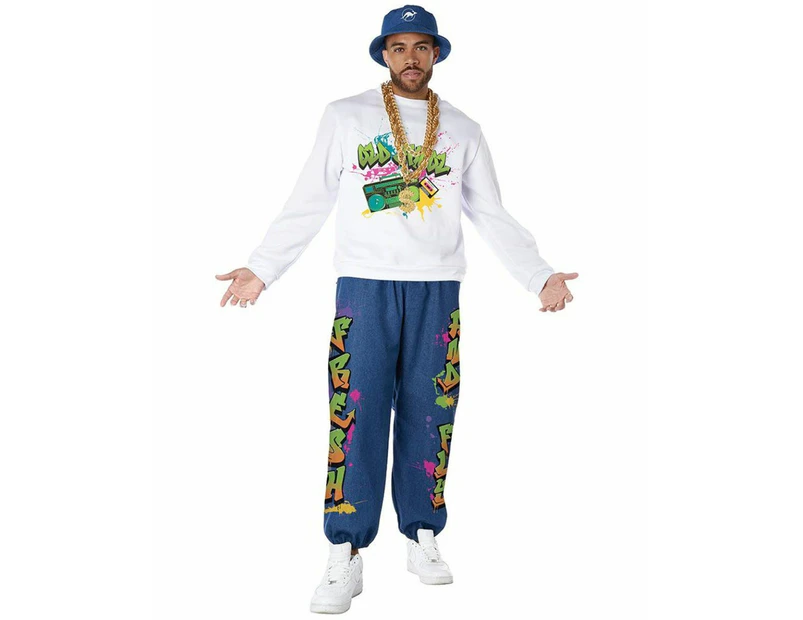 Hip Hop Rapper Mens 90s Theme Dress Up Costume Mens