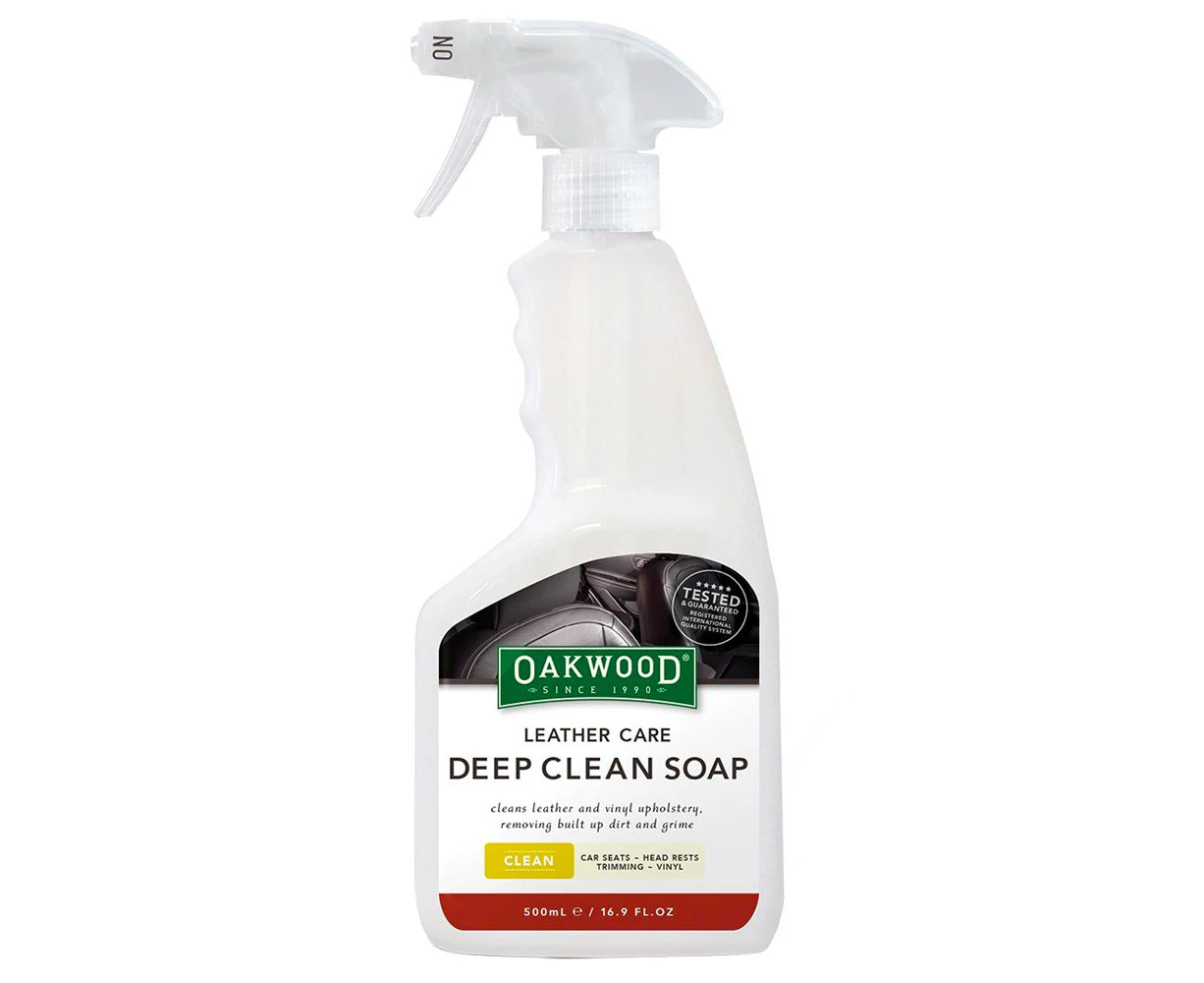 Oakwood Automotive Leather/Vinyl Care 500ml Deep Clean Soap Spray For Car Seat