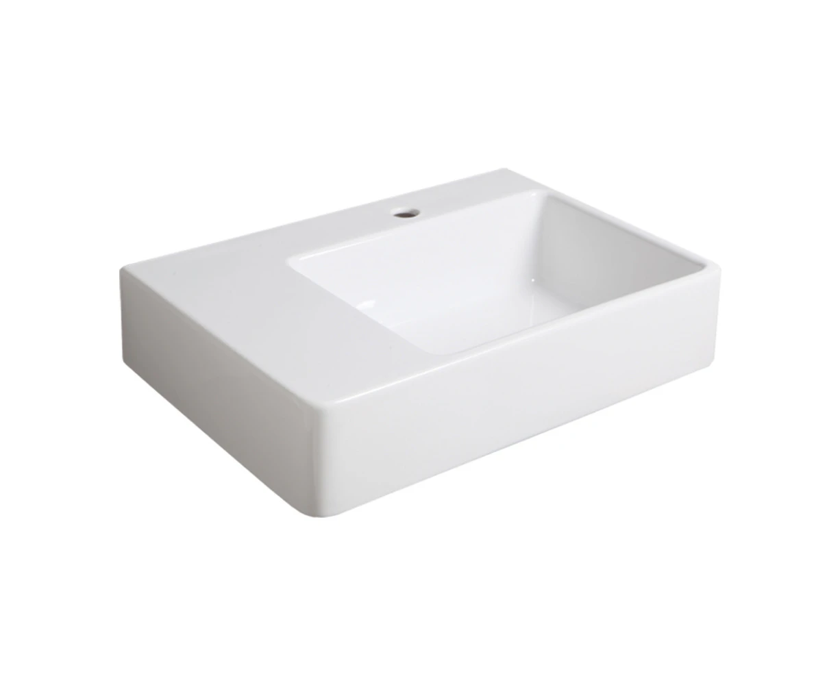 Simas QU65D Quasar Vasca 65 Ceramic Wall-Hung Wash-Basin Right Side TH White