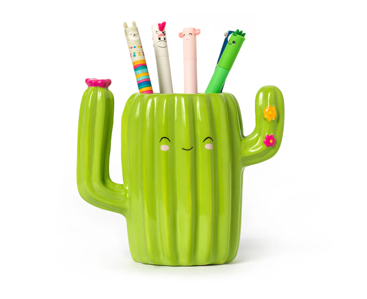 Legami Desk Friends Ceramic Pen/Ballpen Pencil Holder Storage Stationery Cactus