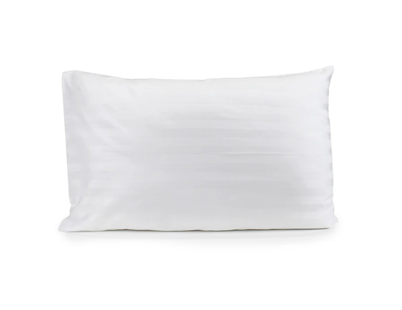 Jason Commercial Satin Stripe Premium Bedroom Easy Care Pillow Case 48x73cm WHT