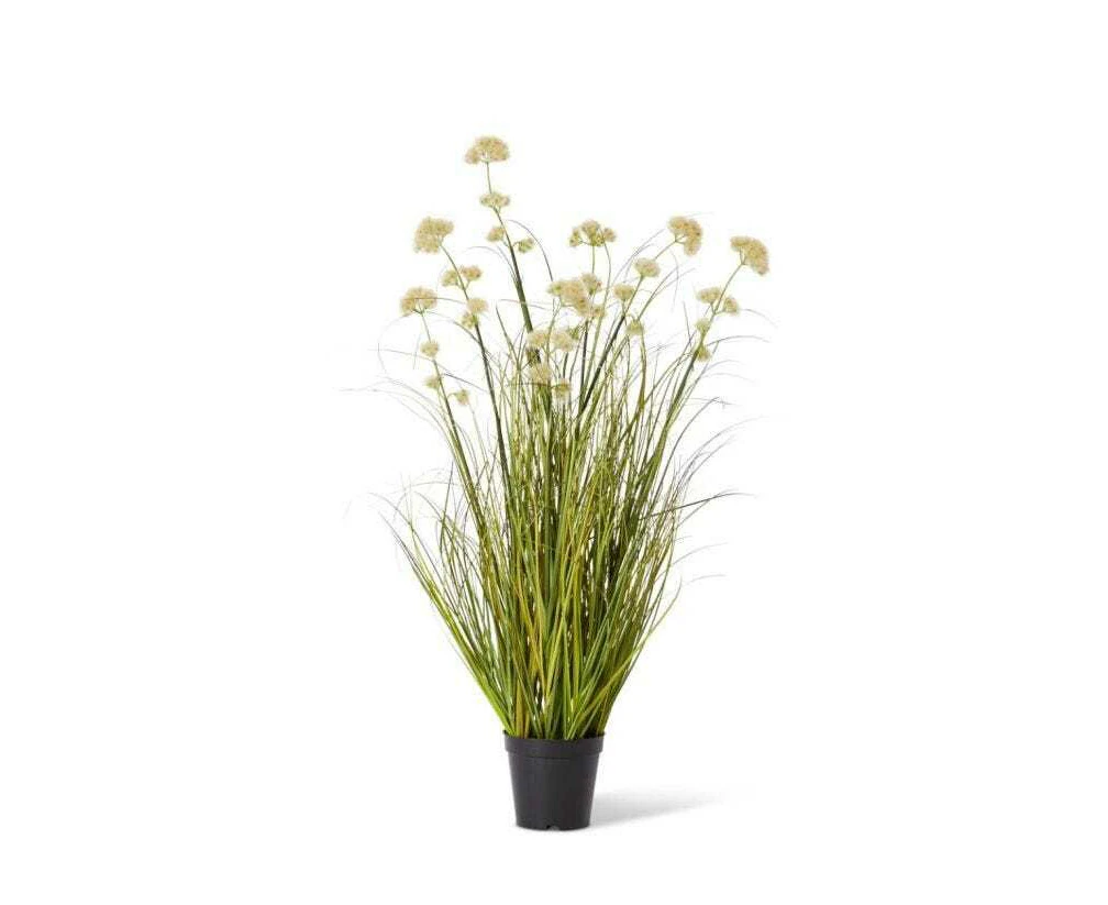 E Style 91cm Grass Pom Pom Reed Artificial Faux/Fake Potted Plant Decor GRN