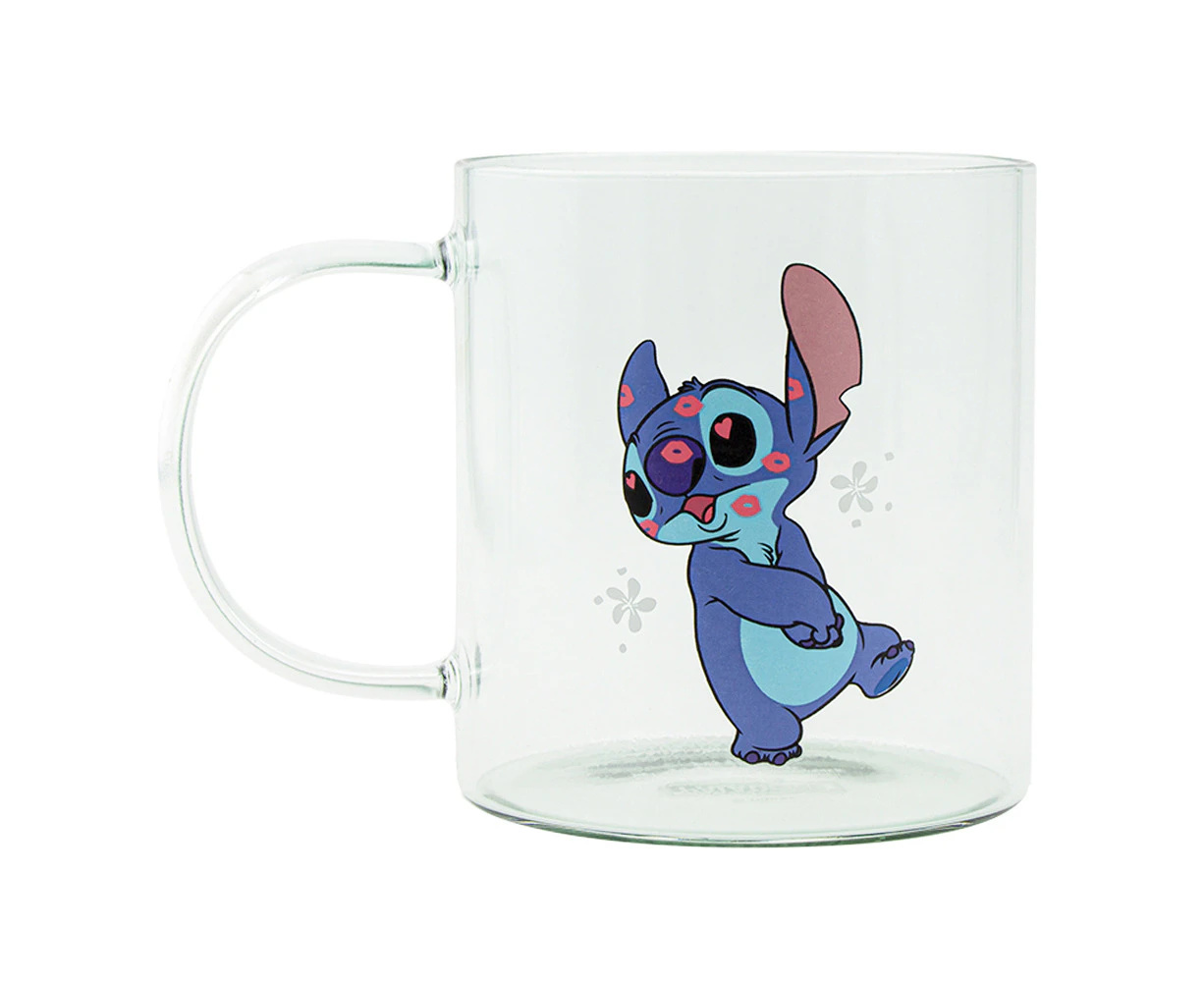 Paladone 300ml Lilo & Stitch Glass Collectable Mug Coffee/Tea Drink Cup Clear