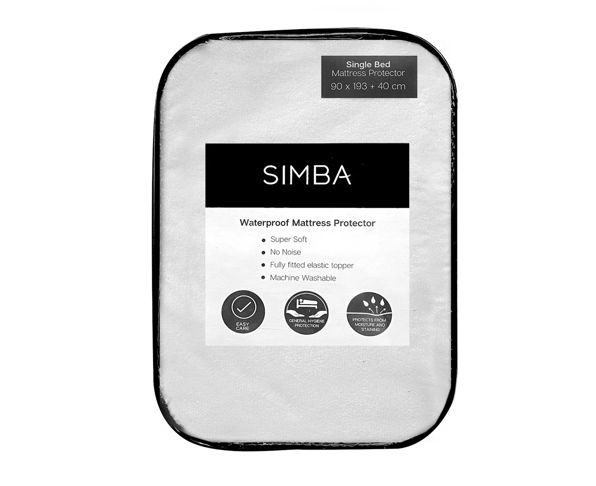 Simba Single Bed Water Proof Polyester Microfibre Mattress Protector White