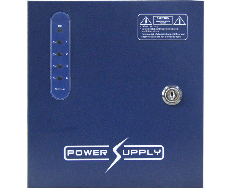 Doss PW0412B05 4-Way 12V DC 5A Indoor Power Supply w/ PFC Surge Protection Blue