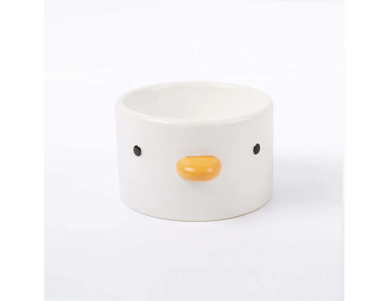 Purroom 15cm Ceramic Elevated Chick Pet Straight Bowl Feeding Container White