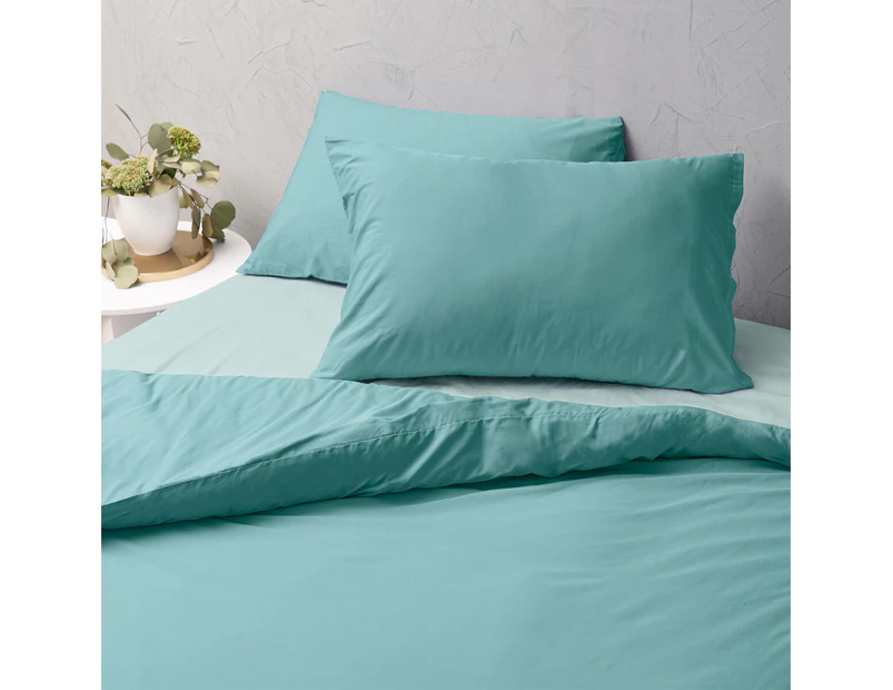 Preview image 4pc Sheraton Luxury Maison Queen Bed Quilt Cover/Fitted Sheet/Pillowcase Set TEA