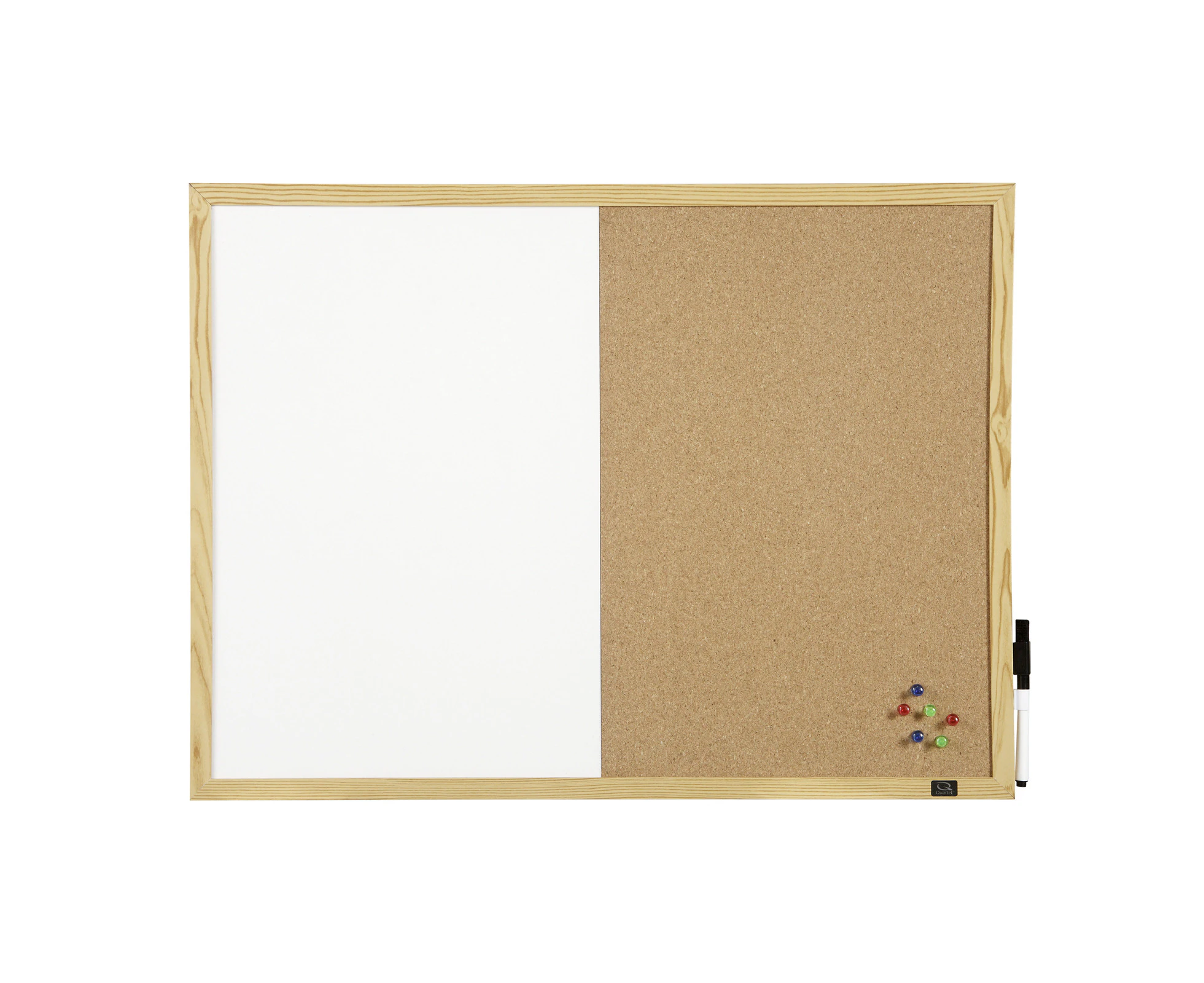 Quartet Pine School 90x60cm Combo Corkboard/Non-Magnetic Board w/ Natural Frame