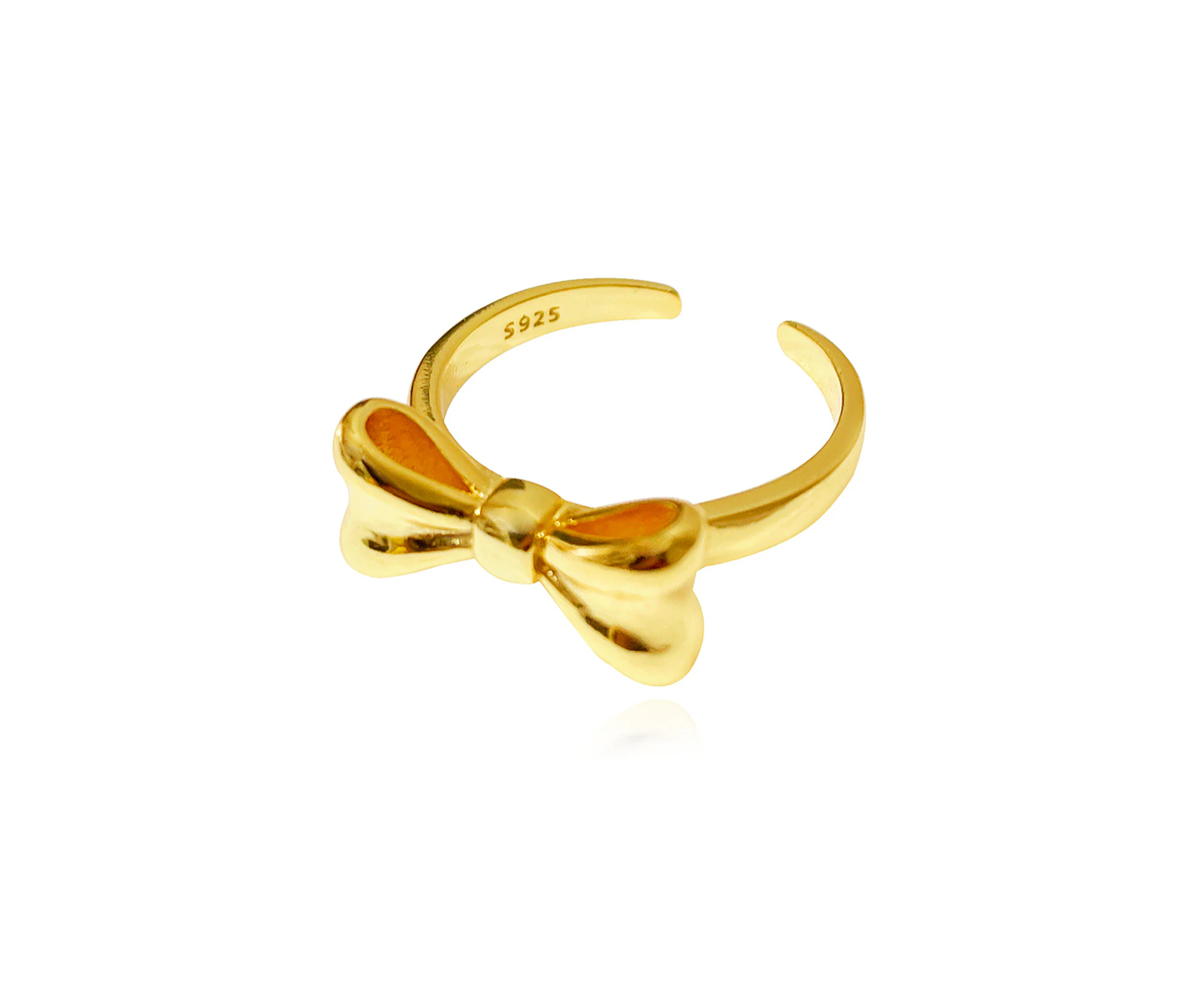 Culturesse Elvie Bow 2cm Open Ring Jewellery 18K Gold Plating Sterling Silver