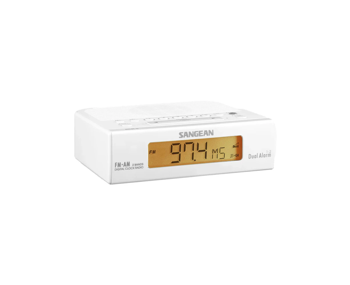 Sangean RCR5 AM/FM 17cm Digital Tuning Clock Radio Timer/Alarm Stereo White