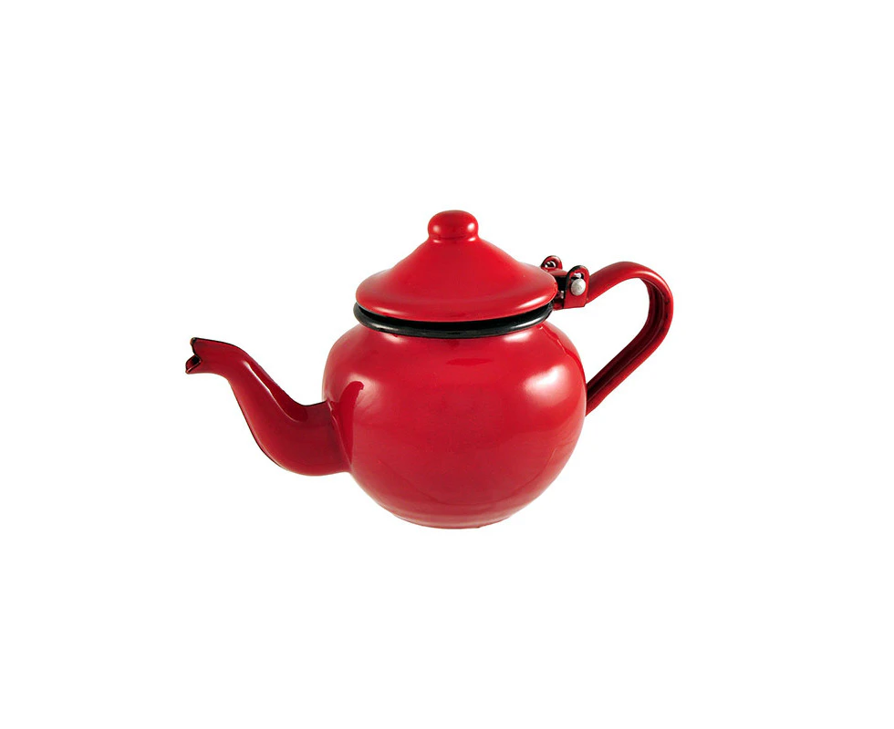 Urban Style Enamelware 425ml Teapot Drink Tea Container w/ Handle Small Red