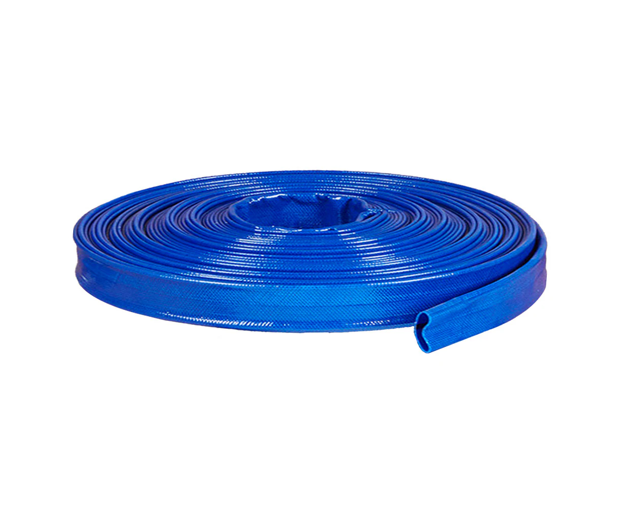 Rural Max 4-Bar Pressure PVC Lay Flat Water Discharge Hose 1"x100m Roll Blue