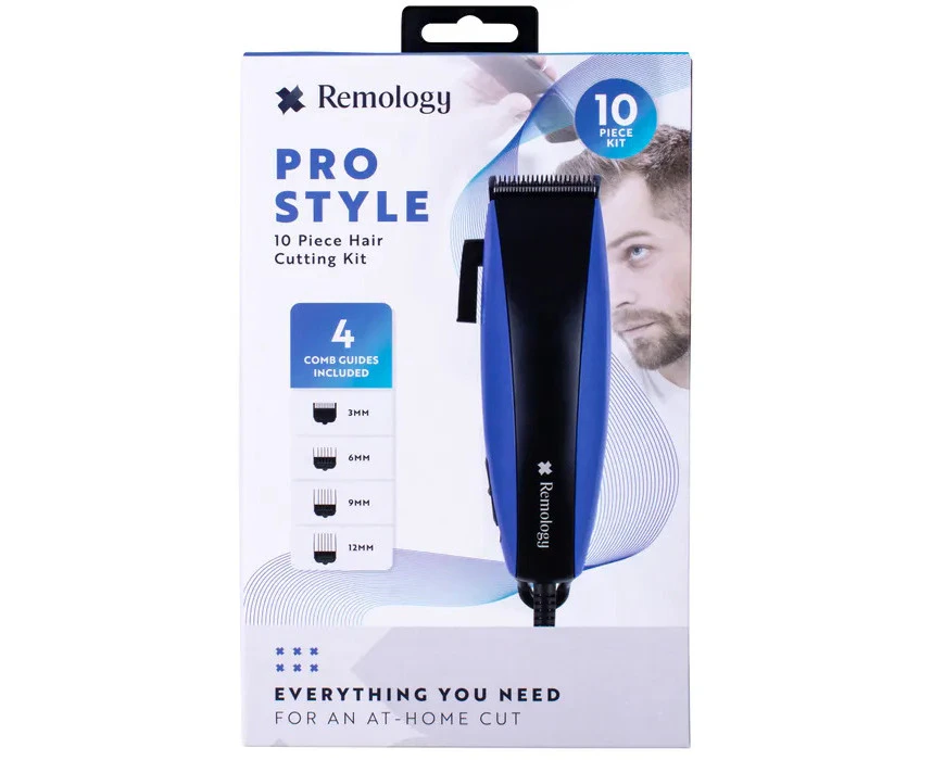 10pc Remology Pro Style Hair Cutting Grooming Kit w/4 Comb Guide Attachments