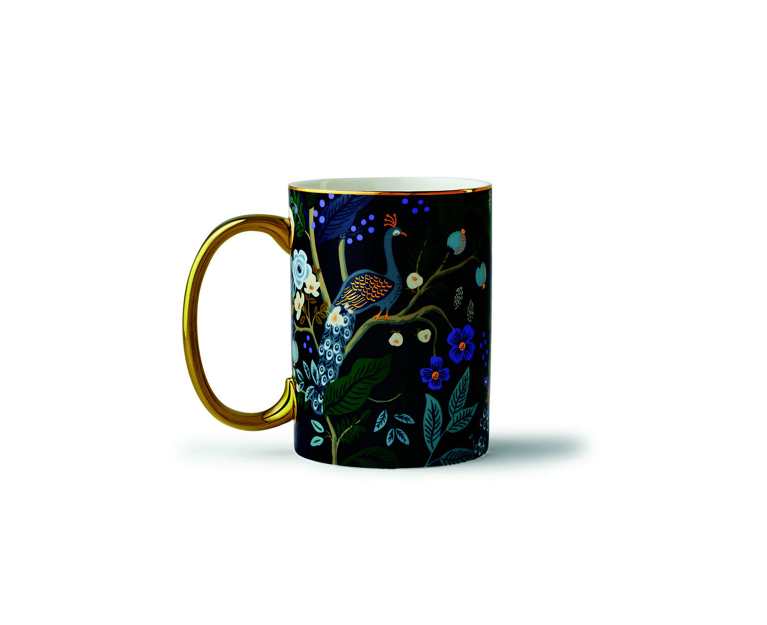 Rifle Paper Co 16oz Porcelain Mug Gilded Rim & Handle Tea/Coffee Cup Peacock