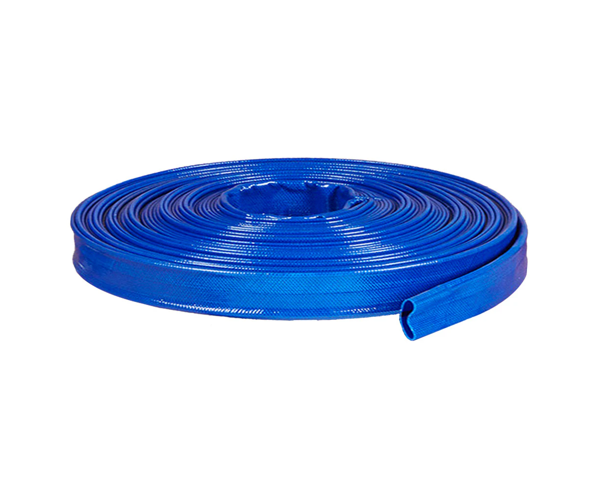 Rural Max 4-Bar Pressure PVC Lay Flat Water Discharge Hose 1.5 "x50m Roll Blue