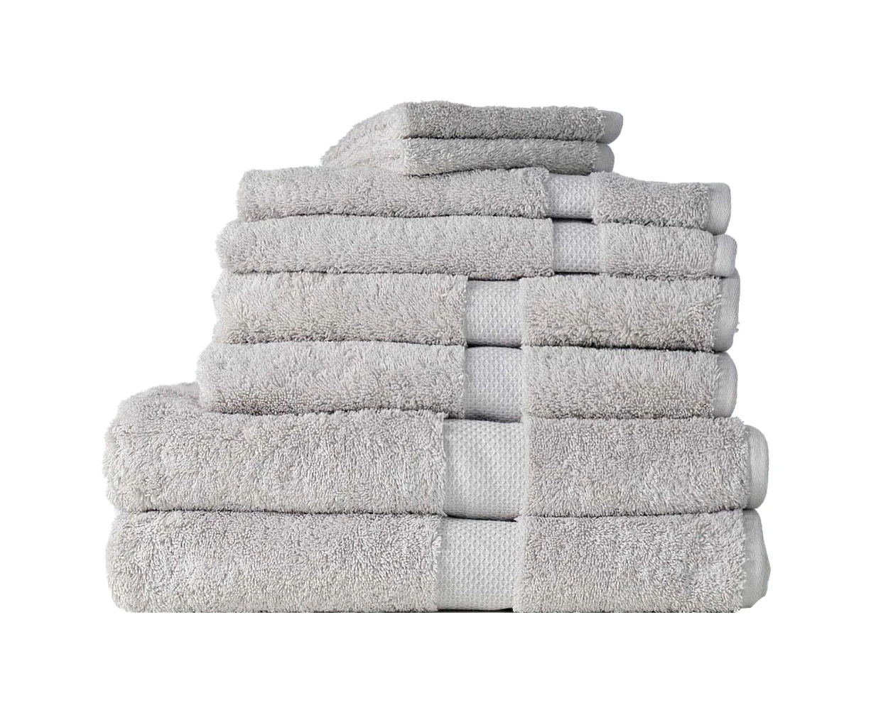 8pc Canningvale Royal Splendour Home Decor Bathroom Bath Towel Set Silver