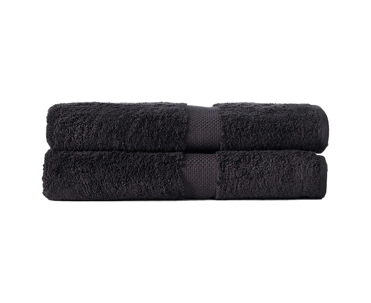 2pc Canningvale Royal Splendour Bath Sheet Set Black Home/Bathroom Decor