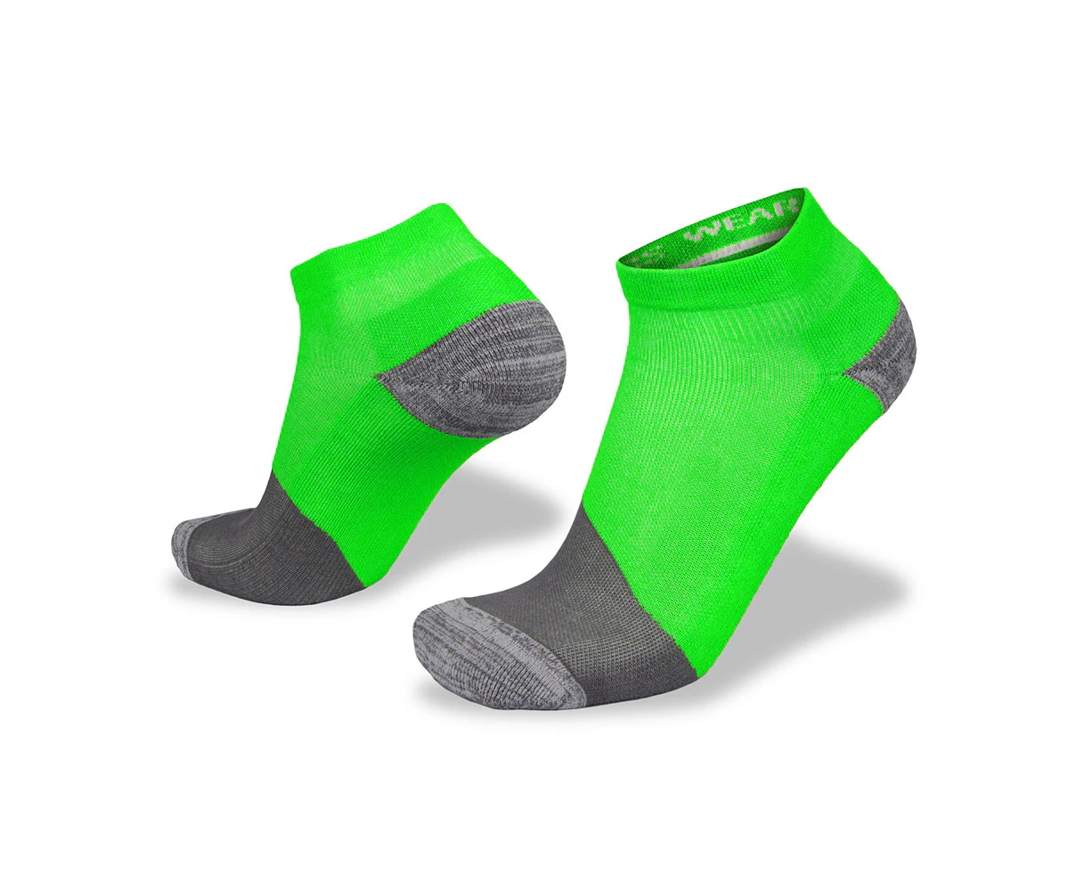 Wilderness Wear Active Bamboo Runner Men Anklet Run Socks Lime Charcoal - Lime Charcoal