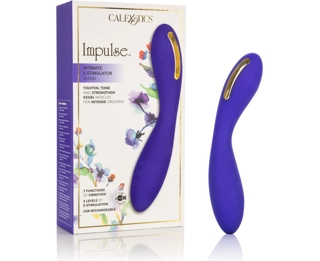 Impulse™ Intimate E Stimulator Wand Powerful Vibrating Wand For Sensual Stimulation Model X1 Unisex Pleasure Toy For Intimate Exploration Deep Purpl