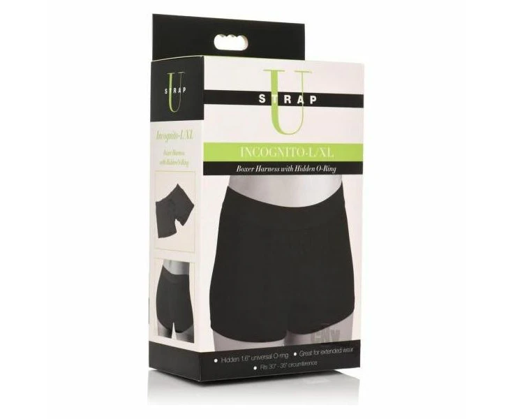 Strap U Incognito Boxer Harness L/xl Black Comfortable And Discreet Gender Neutral Strap On Harness For Couples' Play