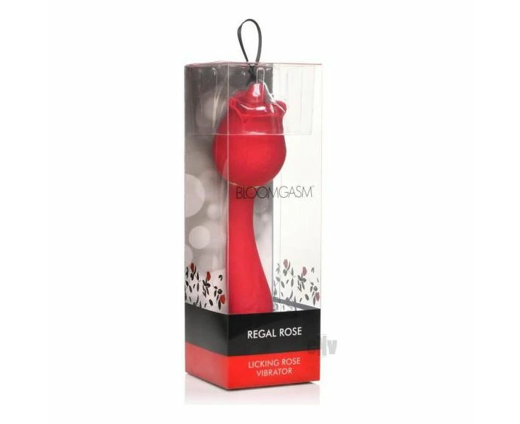 Bloomgasm Regal Rose Licking Tongue G Spot Vibrator Model Rrlt 2021 Women's Pleasure Red