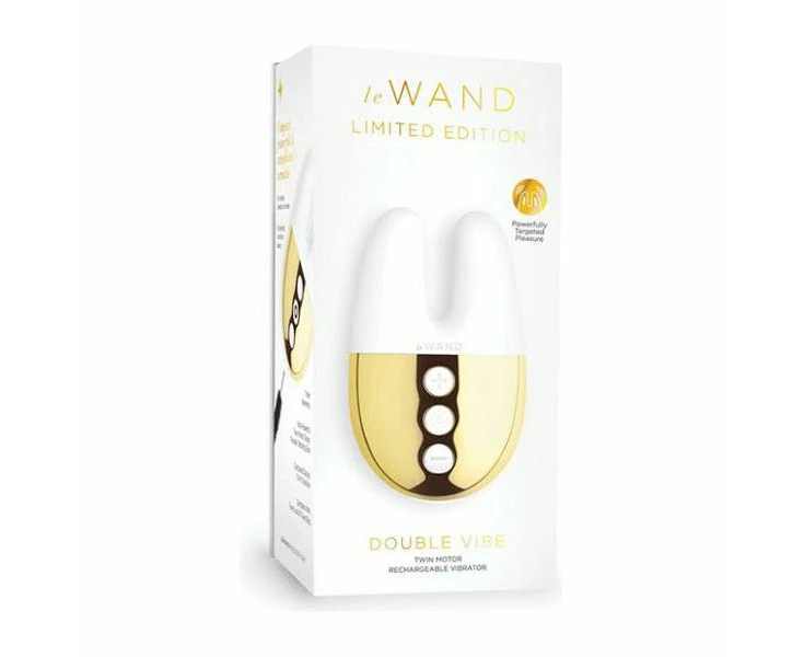 Le Wand Double Vibe White Gold Luxury Rechargeable Bunny Eared Vibrator For Sensational Dual Stimulation Model Dwv 001 Women's Intimate Pleasure White