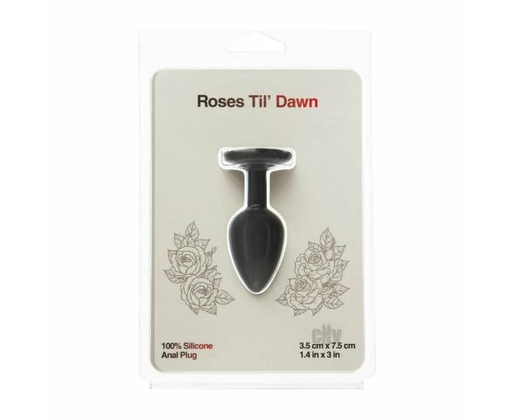 Roses Til Dawn Flower Silicone Anal Plug Petite Filler For Intimate Pleasure Sm Black