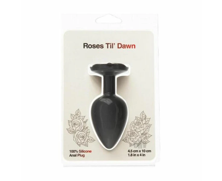 Roses Til Dawn Silicone Anal Plug Petite Flexibility For Sensual Pleasure Model Rtd Lg Blk Unisex Black