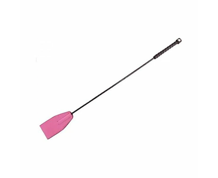 Leather Riding Crop Hand Braided, Pink Pleasure Delights Rd 300 For Sensual Impact Play