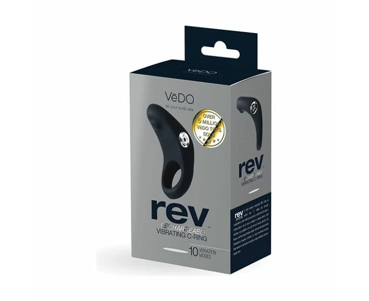 Vedo Rev Rechargeable C Ring Vibrating Black Powerful Pleasure For Couples