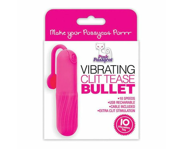 Pink Pussycat Ptb 10 Women's Usb Rechargeable Silicone Clitoral Stimulator 10 Speeds Pink