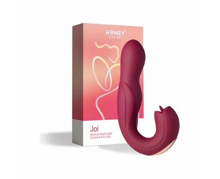 Introducing The Joi Rotating Head G Spot Vibrator And Clit Licker Maroon The Ultimate Dual Pleasure Experience For Women