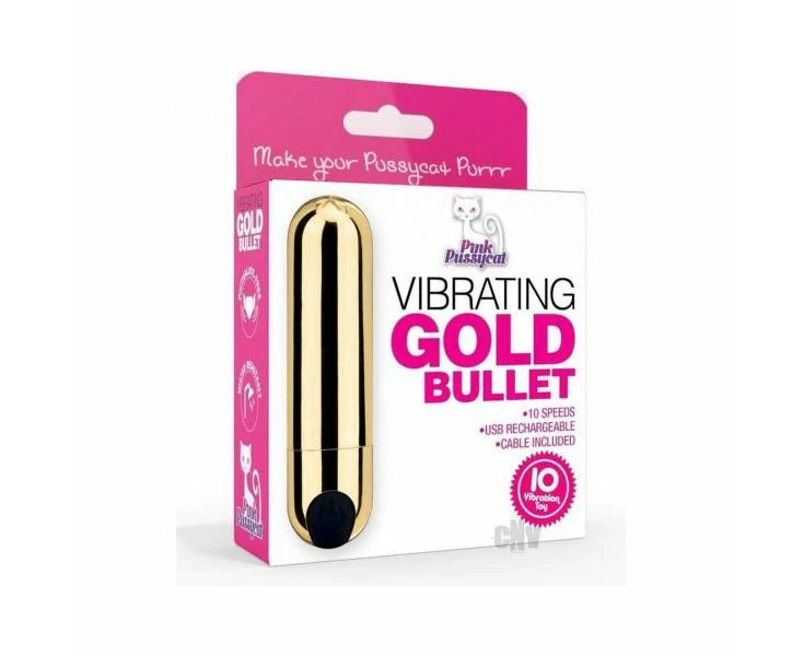 Pink Pussycat Gold Bullet Pocket Vibrating Bullet Intensify Your Pleasure With The Luxurious 24k Gold Bullet Vibrator