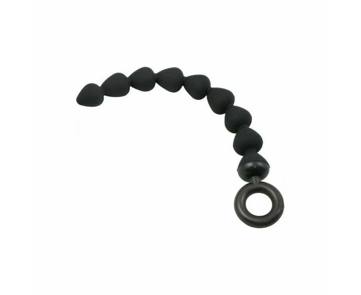 Silicone Pleasure Pro Black Anal Beads Model Spb 9 Unisex Intense Backdoor Stimulation