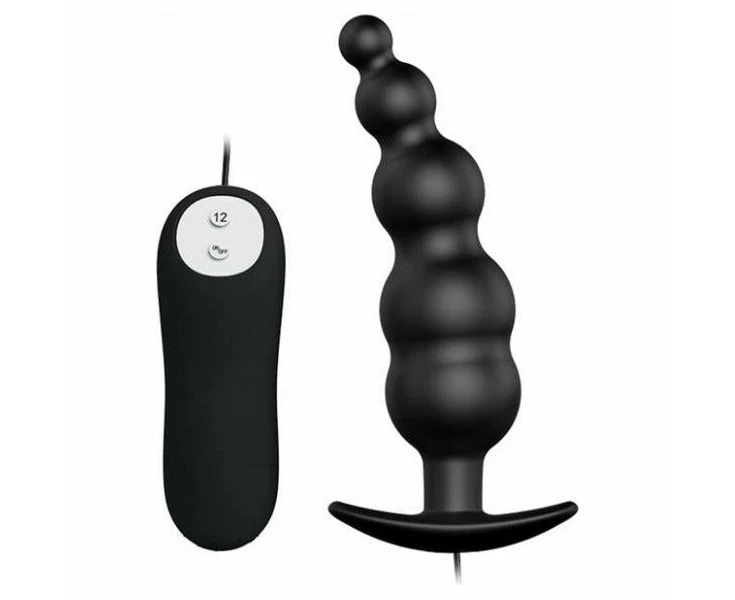 Pretty Love Vibrating Bead Butt Plug Model X1 Unisex Anal Pleasure Black