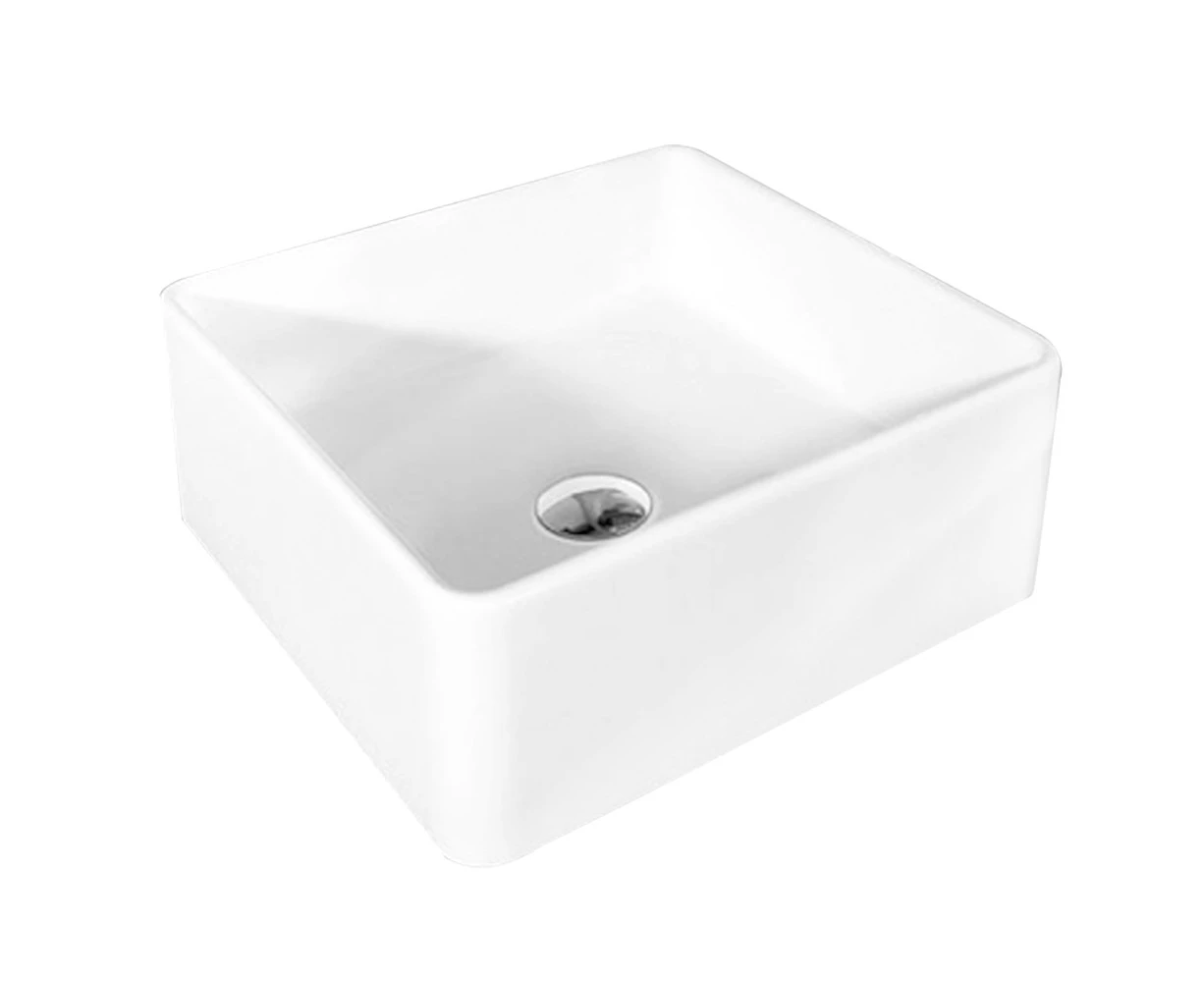 Studio Bagno Piazza Bench Ceramic Countertop Bathroom Basin 39cm SB391 White