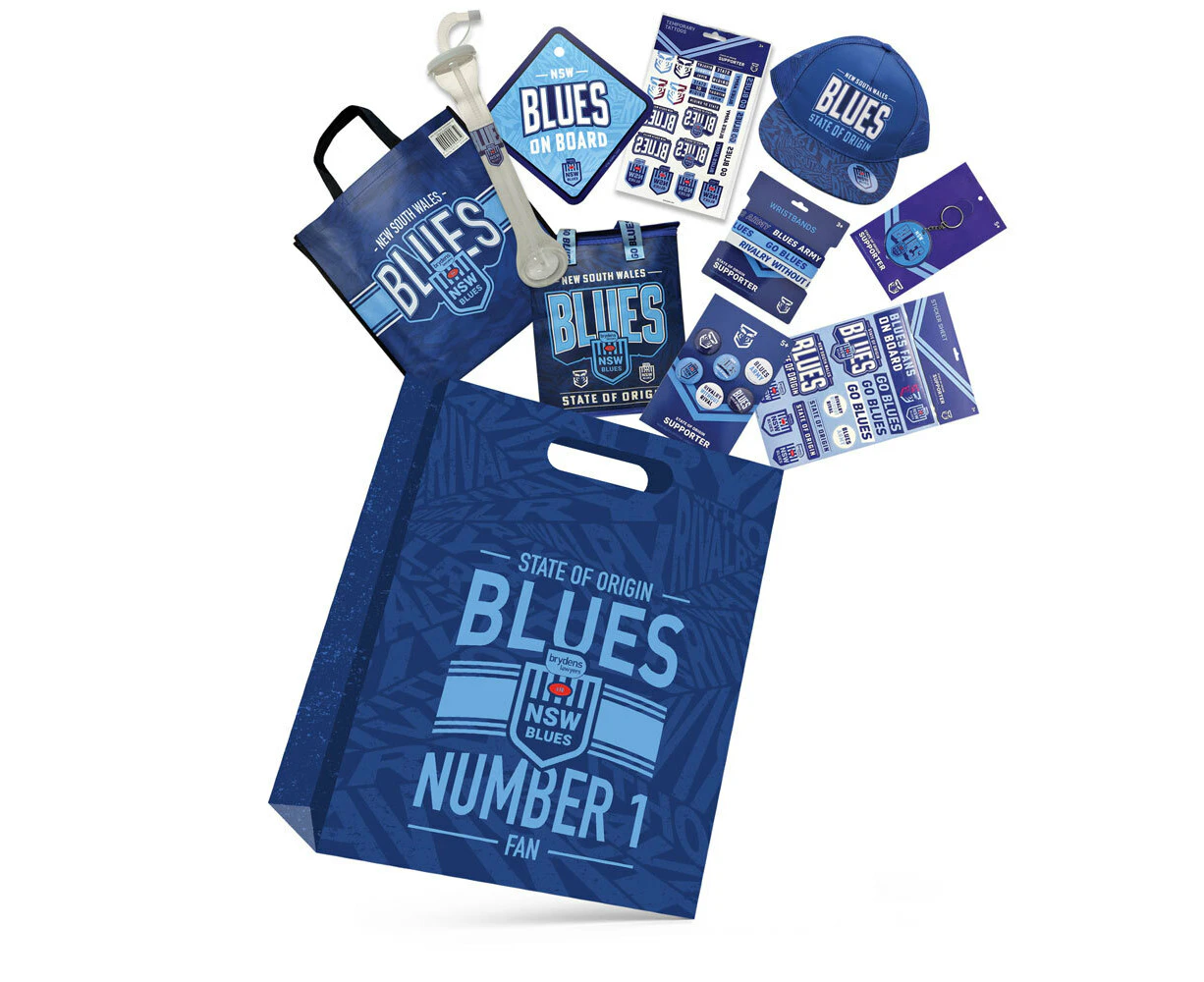 NRL State of Origin NSW Blues Merchandise Rugby Fan/Supporter Sports Showbag