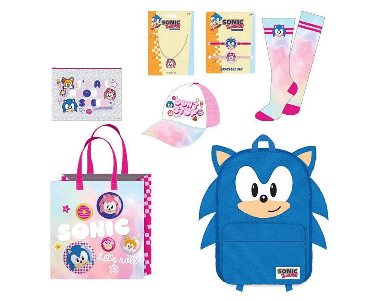 Sonic Girls Kids Showbag Backpack/Bracelet Set Cap/Necklace Socks Pencil Case