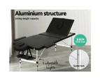 Zenses Massage Table 65cm Portable 3 Fold Aluminium Beauty Bed Black