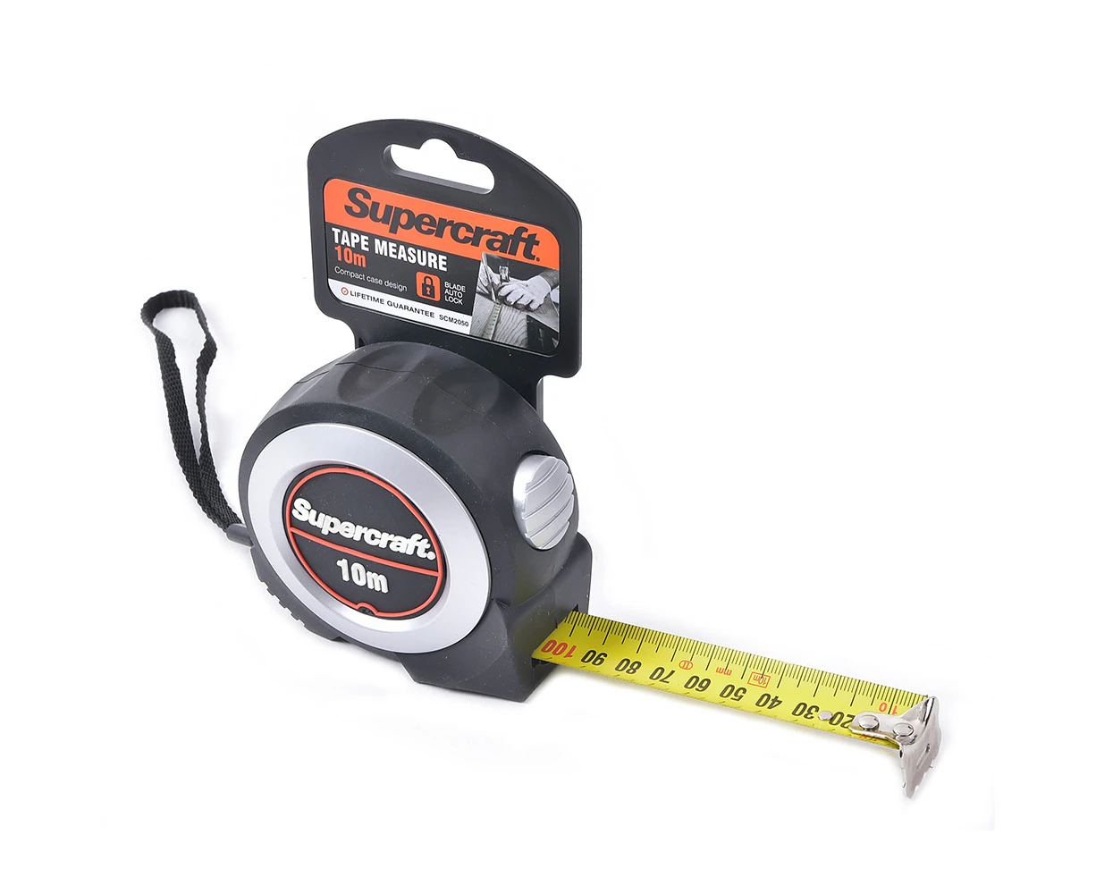 Supercraft Retractable Tape Measure 10m Annodised Home DIY Construction Tool