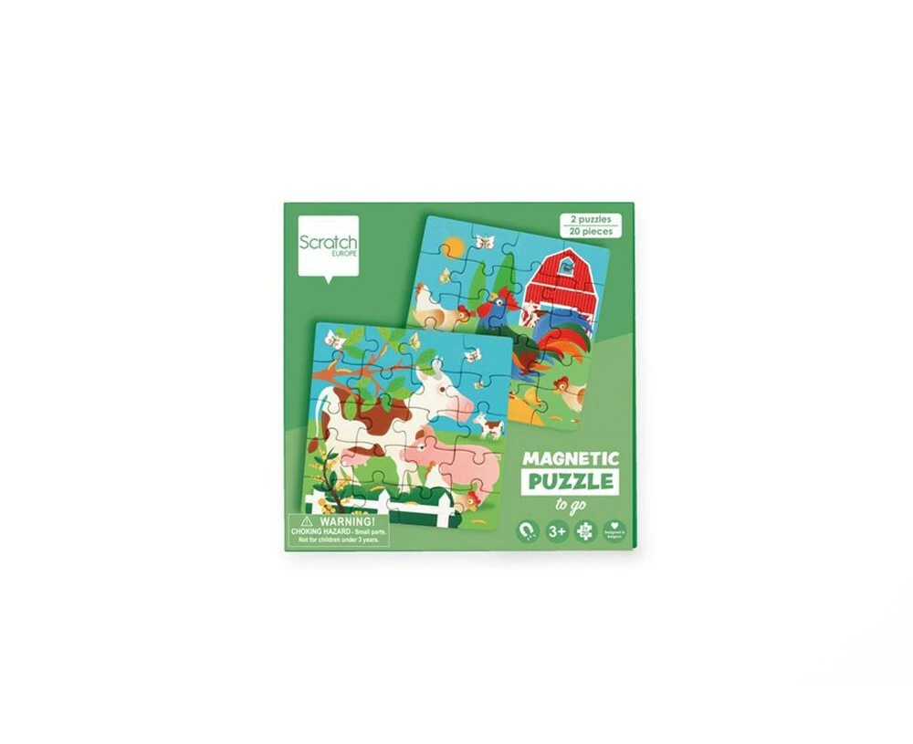 Scratch Europe Magnetic Puzzle Book To Go Farm/Barn Kids Learning Fun Toy 3y+