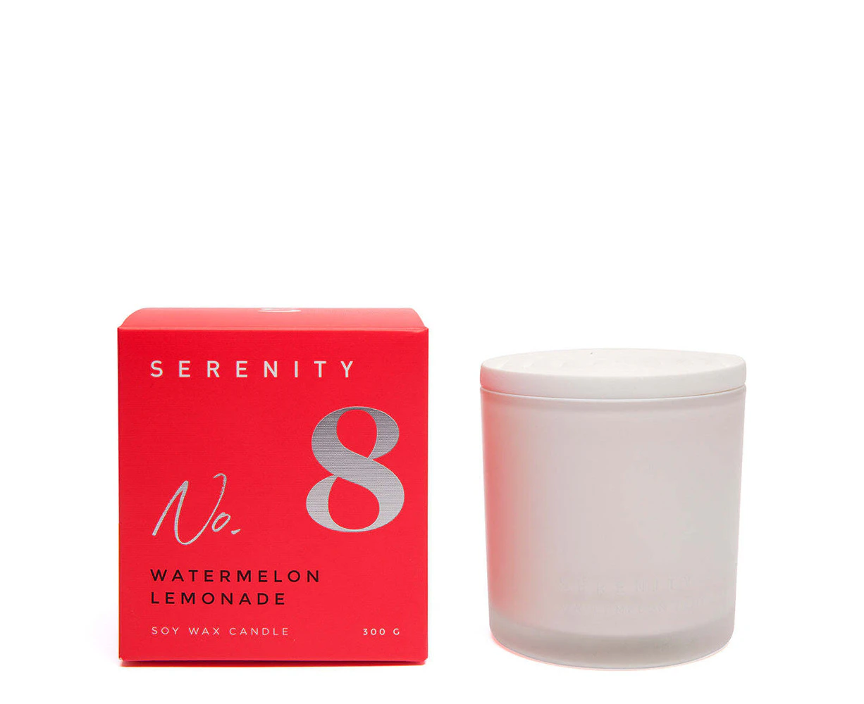 Serenity Numbered Core 300g Scented Soy Wax Candle Fragrance Watermelon Lemonade