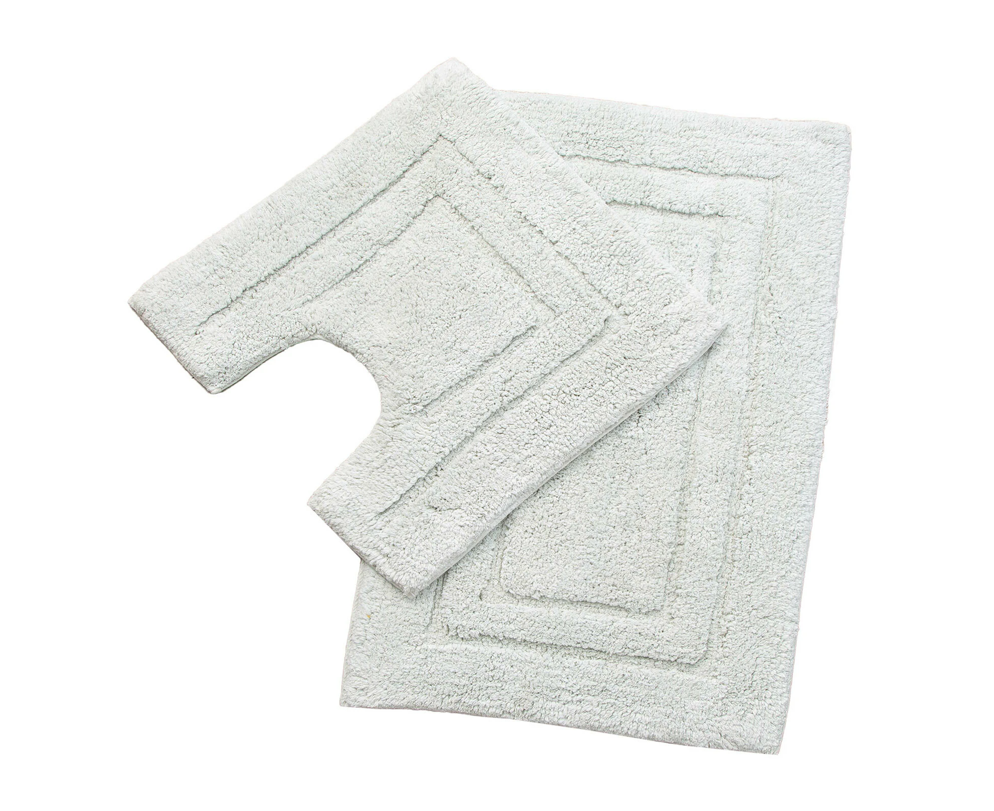 2pc Renee Taylor Tufted Bath/Contour Mat Set Cotton 2200GSM Toilet/Shower Vapour